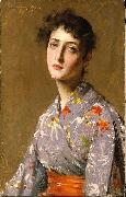 William Merrit Chase Girl in a Japanese Costume painting